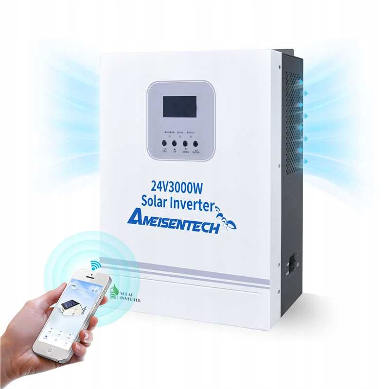Hybridní invertor 24V Solární invertor 3KW 230V WiFi Mppt Ameisentech