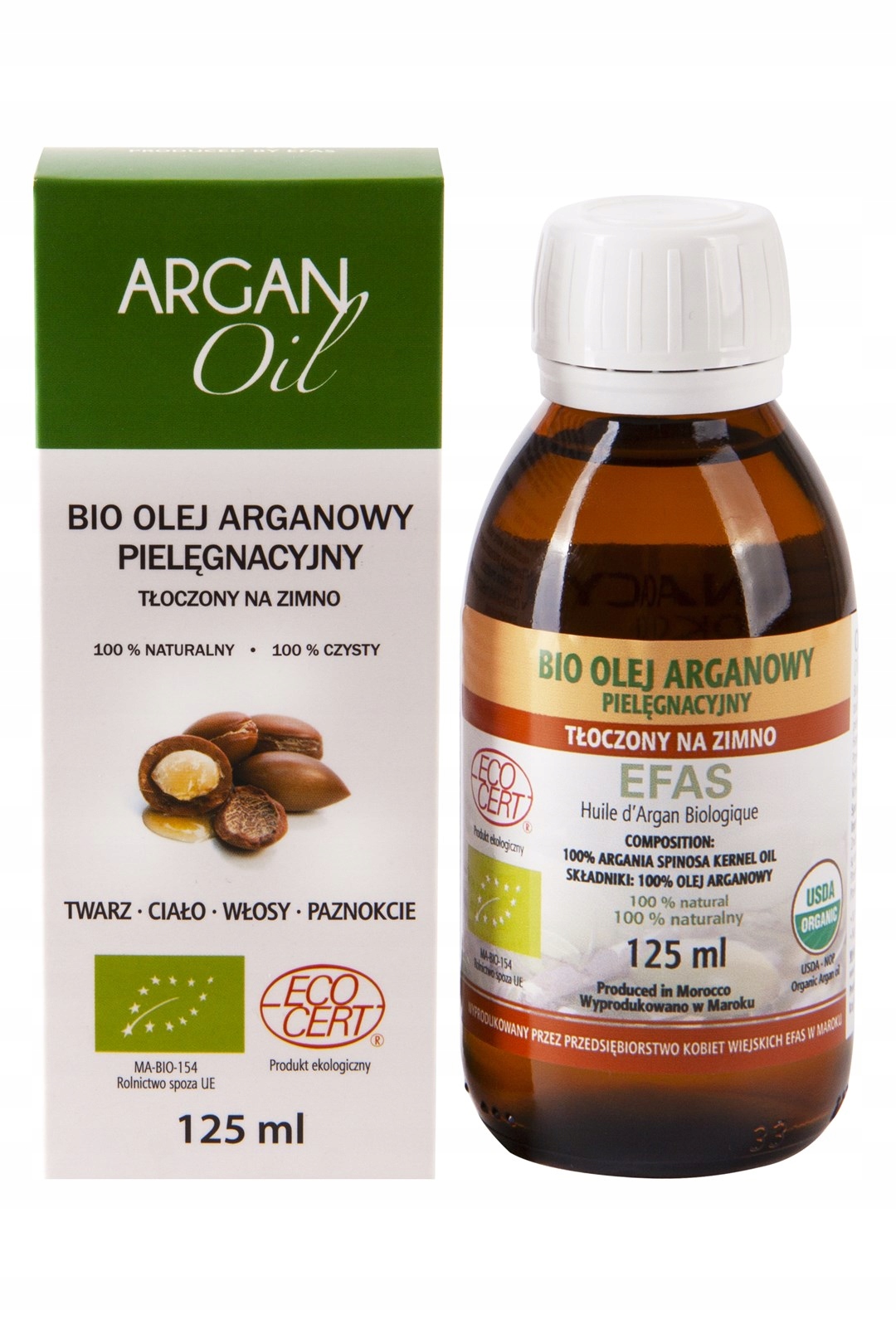 Bio olej arganowy pielęgnacyjny tłoczony na zimno 125 ml Maroko