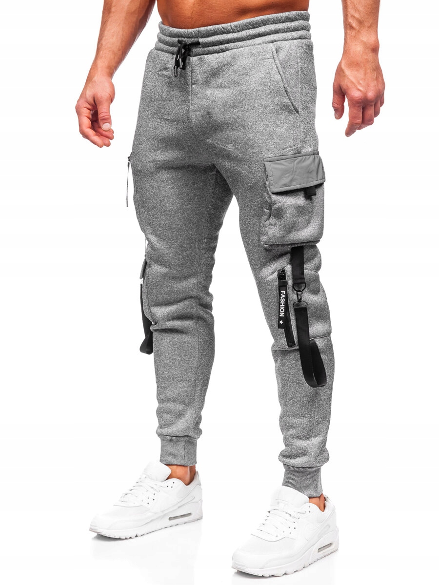 Kapsáče Pánské Tepláky Šedé HSS020 DENLEY_2XL