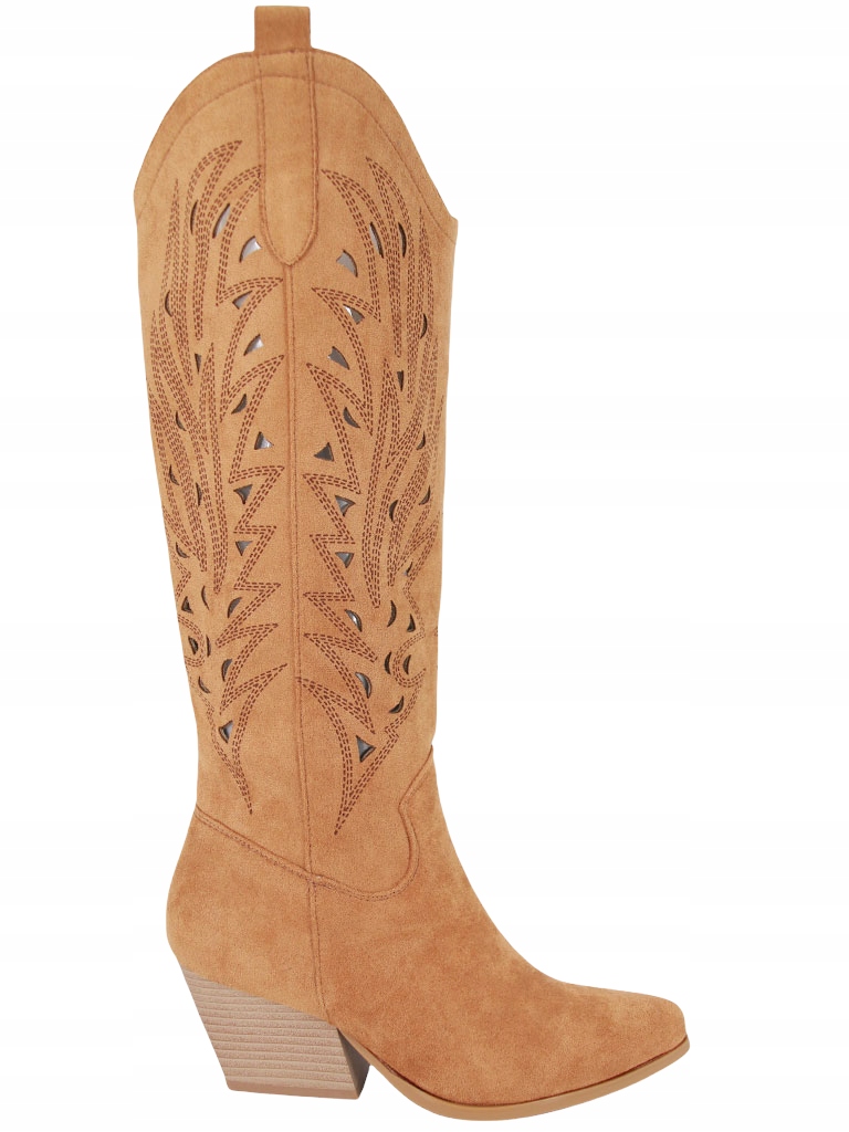 

Kowbojki Ażurowe Kozaki Zamsz Camel D4R6681 40