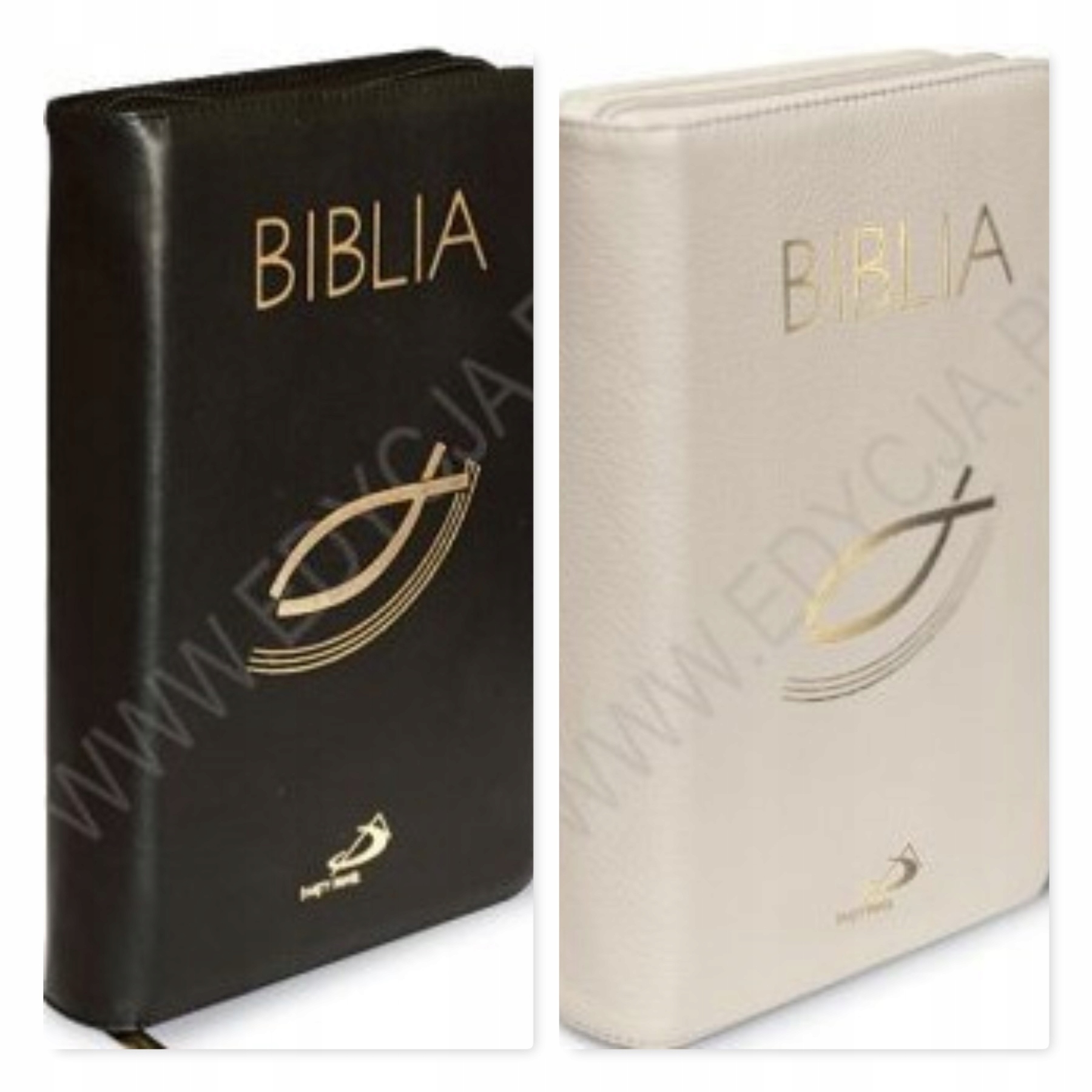 

Biblia oprawa skóra naturalna+suwak ecru pismo św