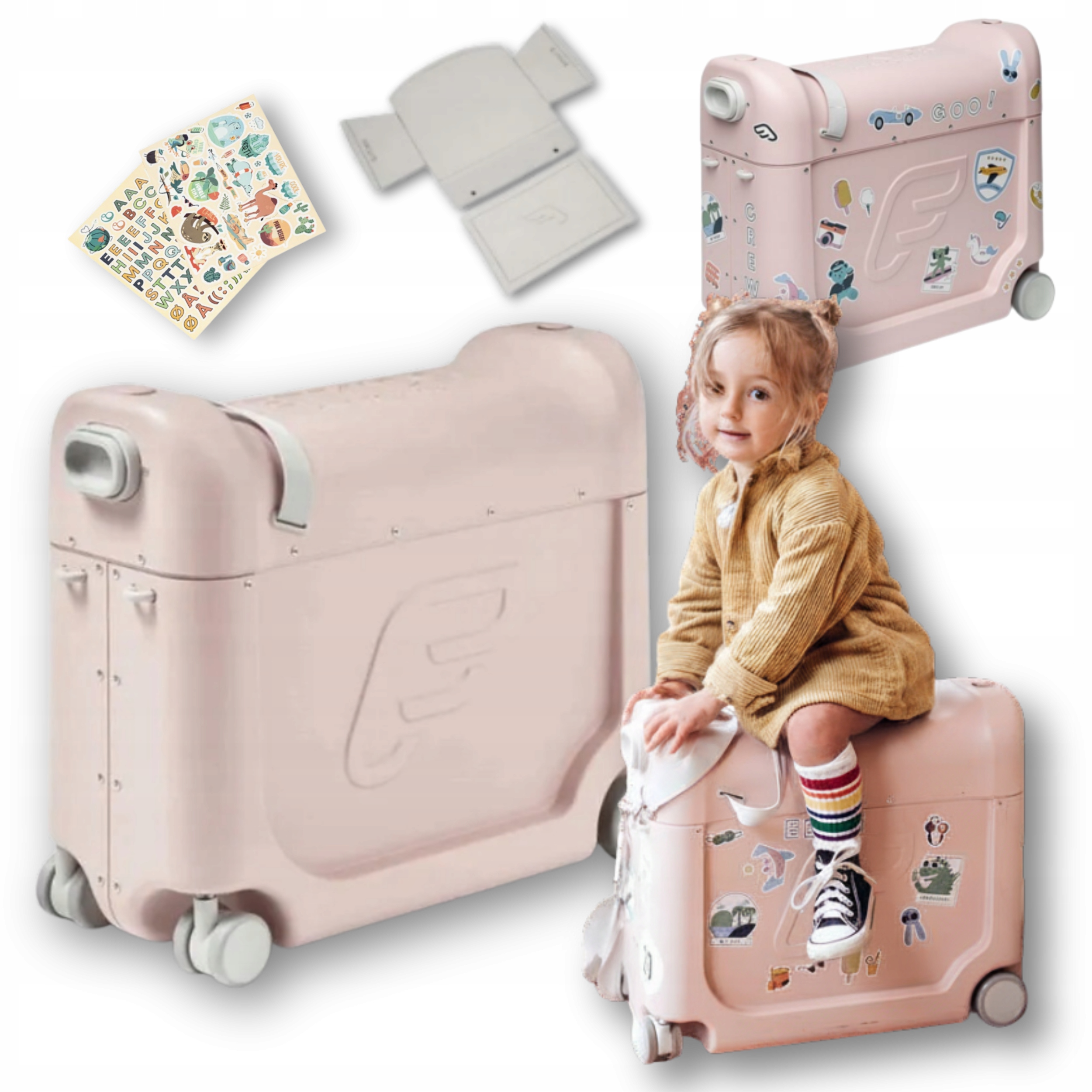 Kufr do letadla Stokke JetKids BedBox V3 Pink postýlka odrážedlo zavazadlo