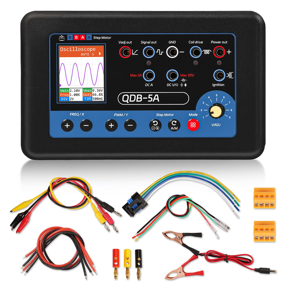 Tester senzorů QDB-5A Osciloskop Pwm Multimetr Pohon 12V/24V Nový