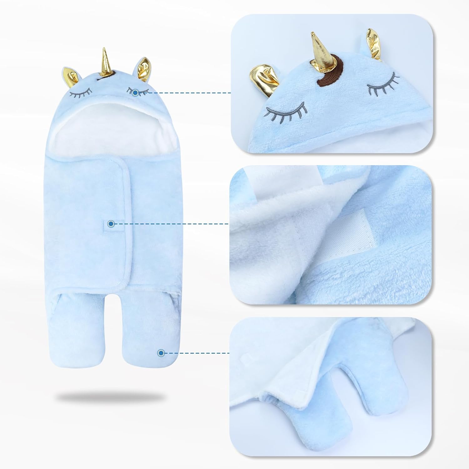 Śpiwór zimowy dla niemowląt noworodków niebieski Marka CE