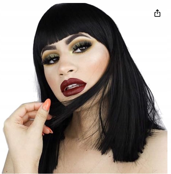 Paruka Morvally Krátká Jednoduchá Černá Paruka s Hřívou 40 cm