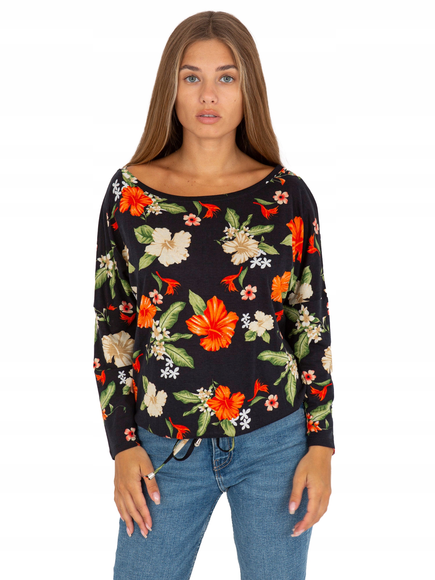 

Zjawiskowa Kolorowa Bluzka damska Kwiaty - L/XL