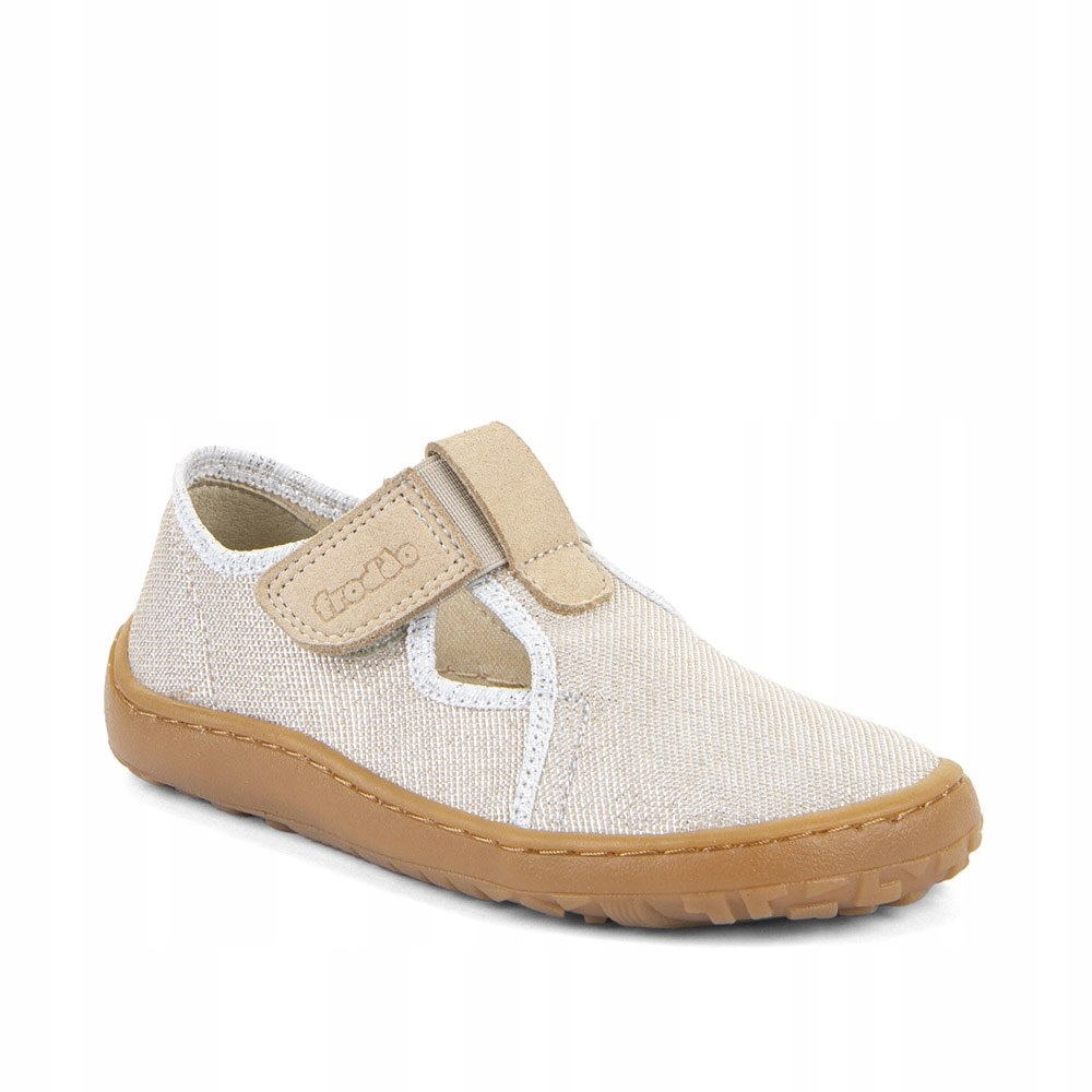 Pantofle Tenisówki Kapcie Froddo Barefoot Canvas T-bar Gold Shine R.23