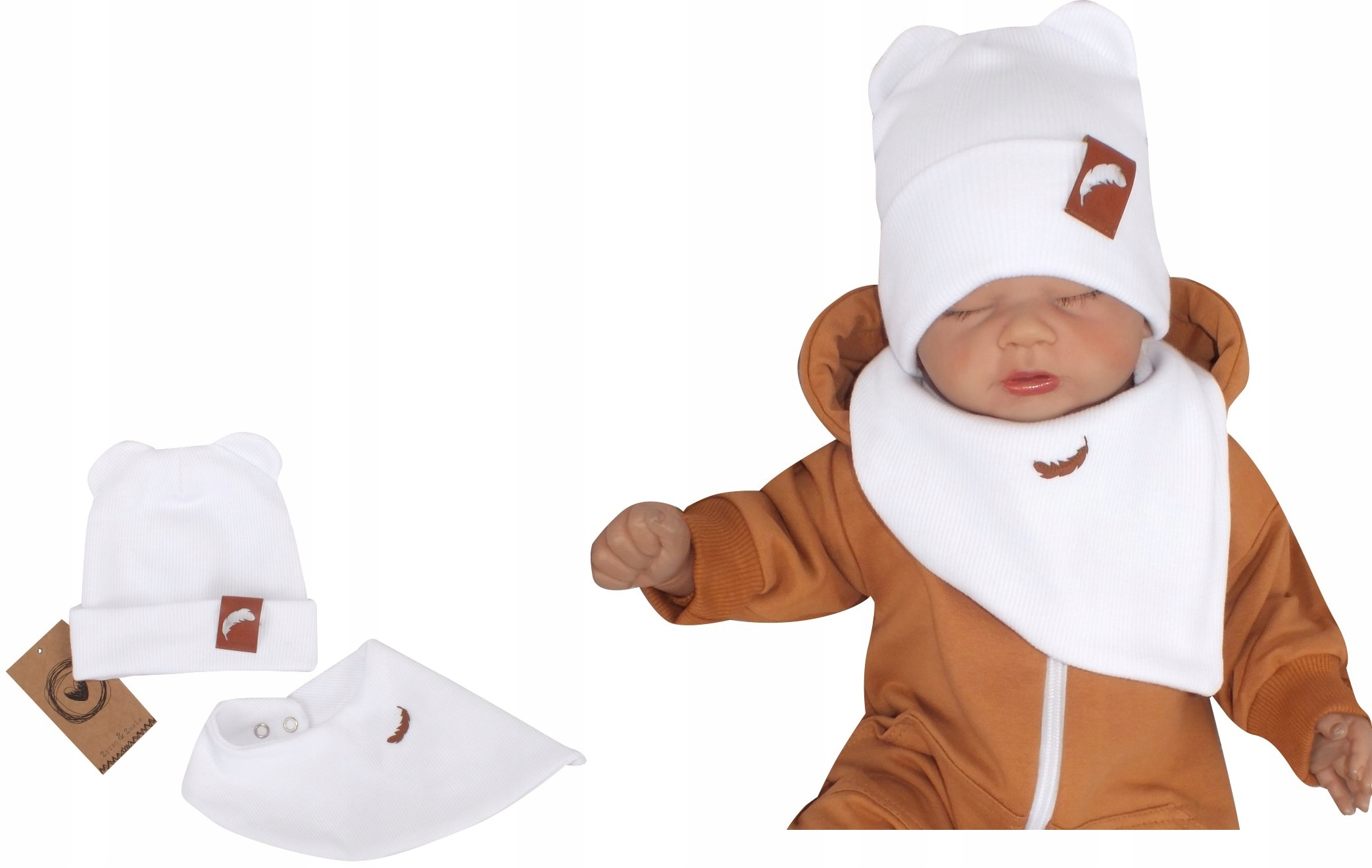 

Czapka prążkowana podwójna+komin rozmiar 74 42/44