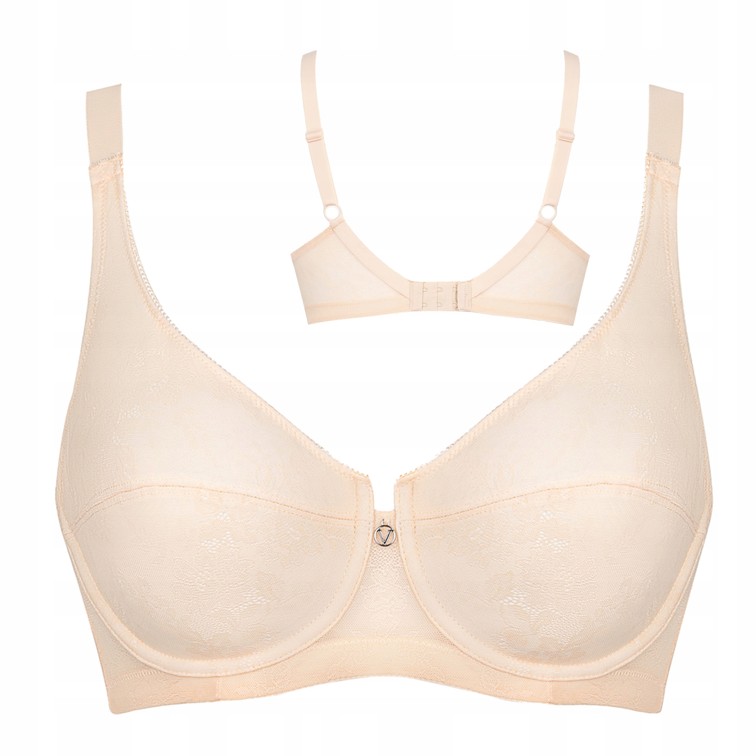 Měkká podprsenka s kosticemi a širokými ramínky s výšivkou Verde Veronica 95E