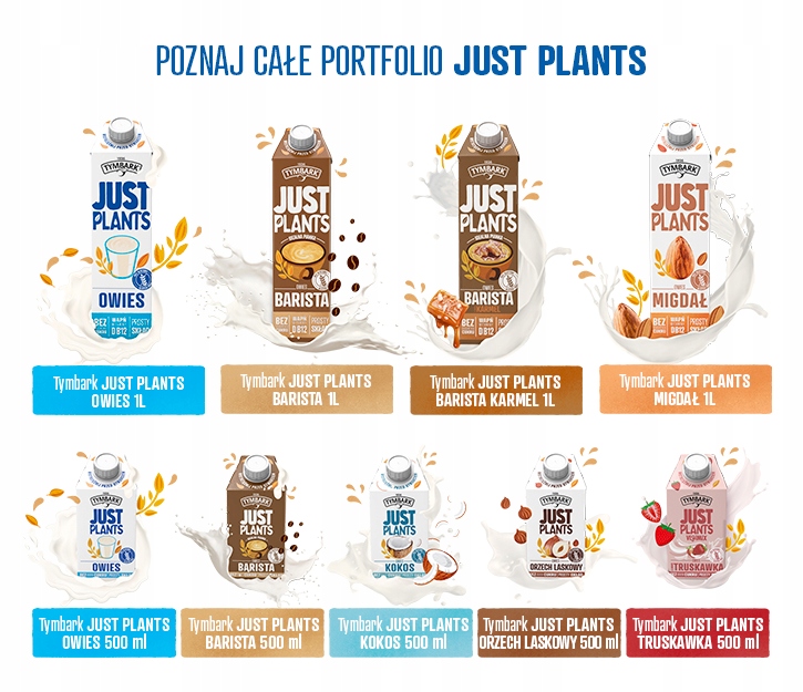 TYMBARK JUST PLANTS ORZECH LASKOWY BEZ DODATKU CUKRU BEZ GLUTENU 6x 500ML Rodzaj napój z orzechów laskowych