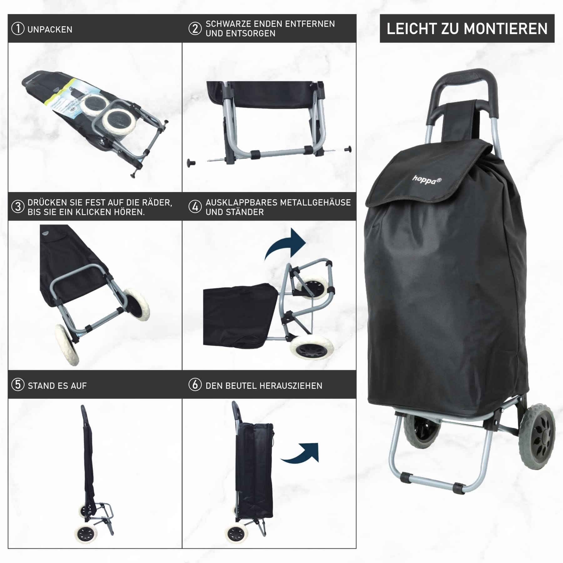 Hoppa - Wygodny i pojemny wózek na zakupy Marka inna