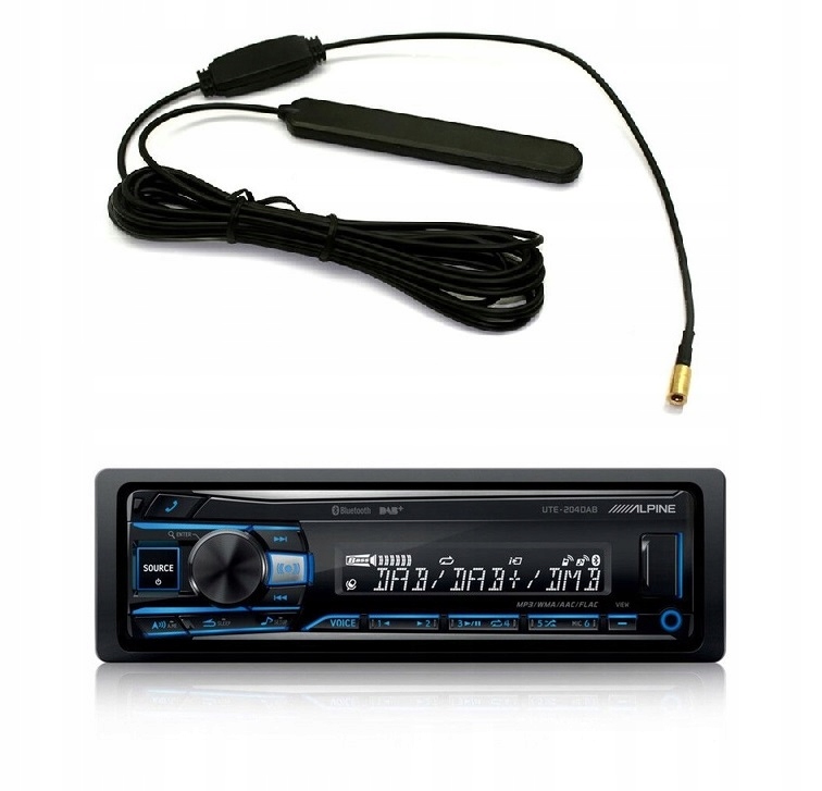 Alpine UTE-204DAB Bluetooth autorádio VarioColor MP3 anténa Dab