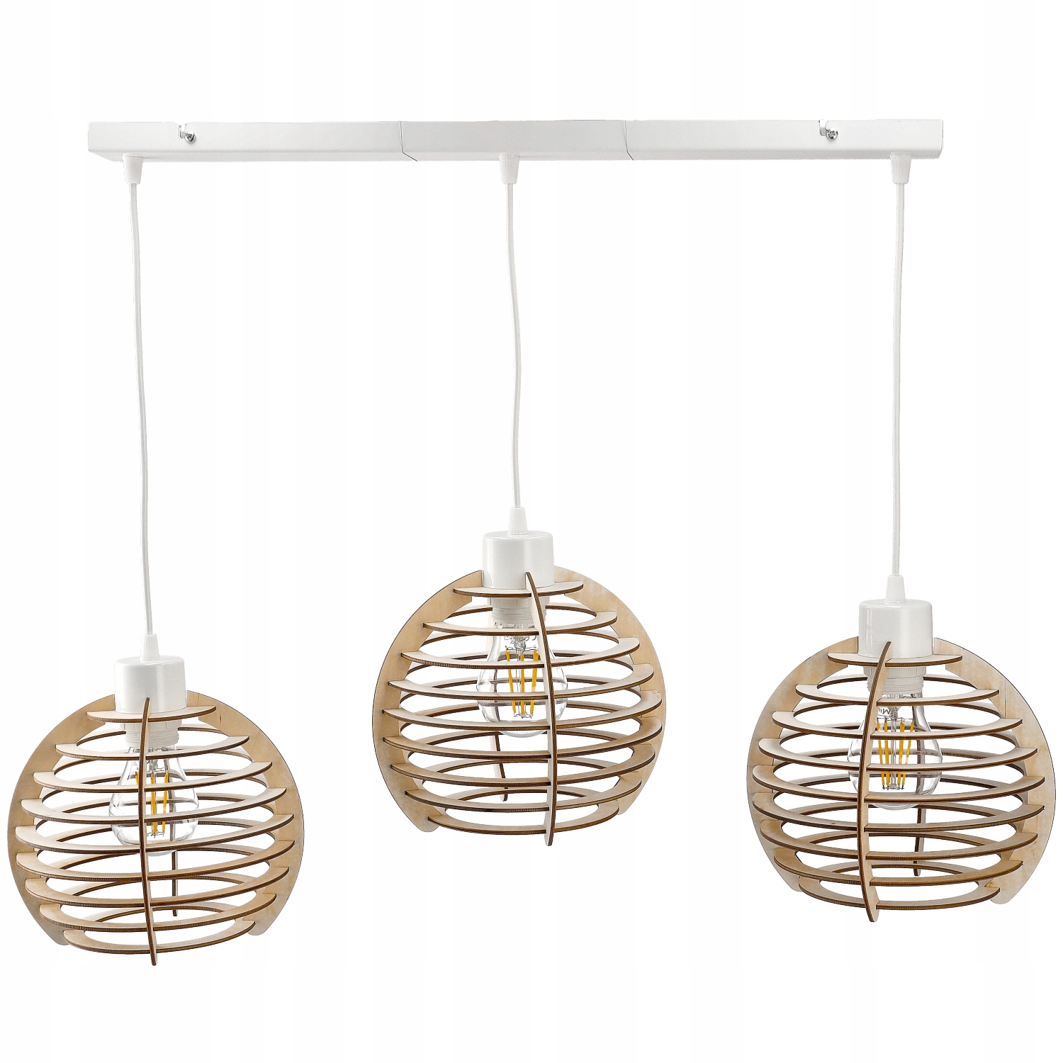 Závěsná lustrová lampa s závěsným stropním stínidlem, dřevo