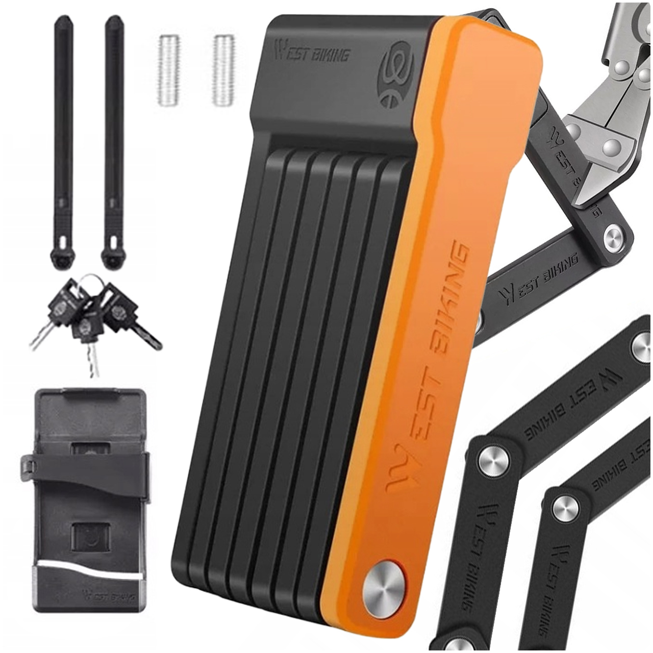 Zapięcie Rowerowe Kłódka Składane Do Roweru Hulajnogi Kluczyki Klucz Stal