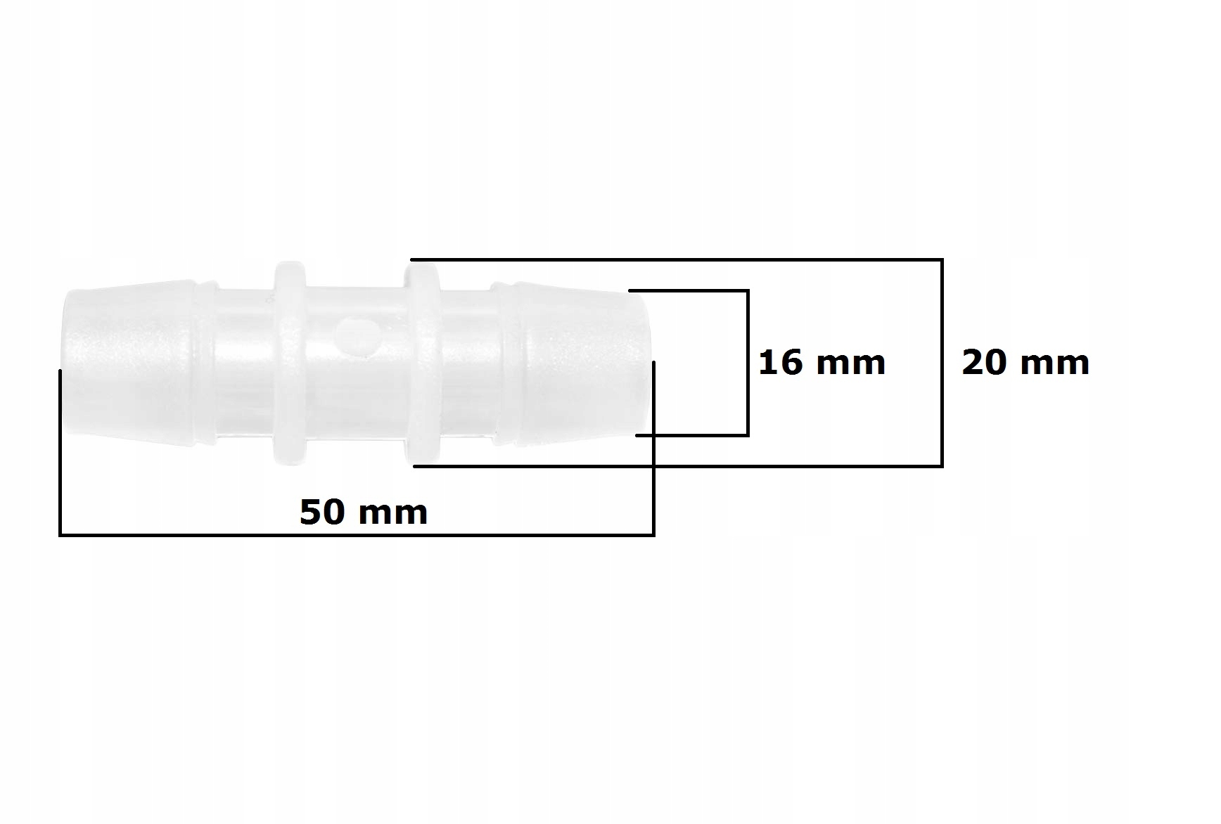 1x ZŁĄCZKA ŁĄCZNIK DWÓJNIK PLASTIKOWY WĘŻY 16X16 16 mm Numer katalogowy części ŁĄCZNIK PLASTIK 16x16