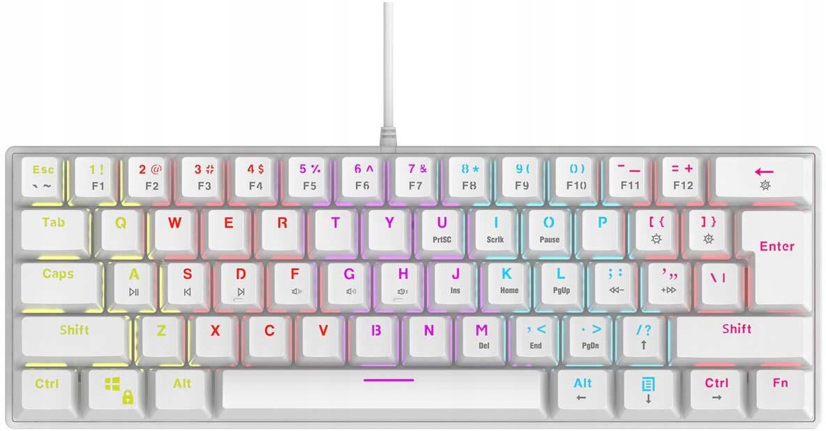 Drátová klávesnice Rampage Plower K60 bílá