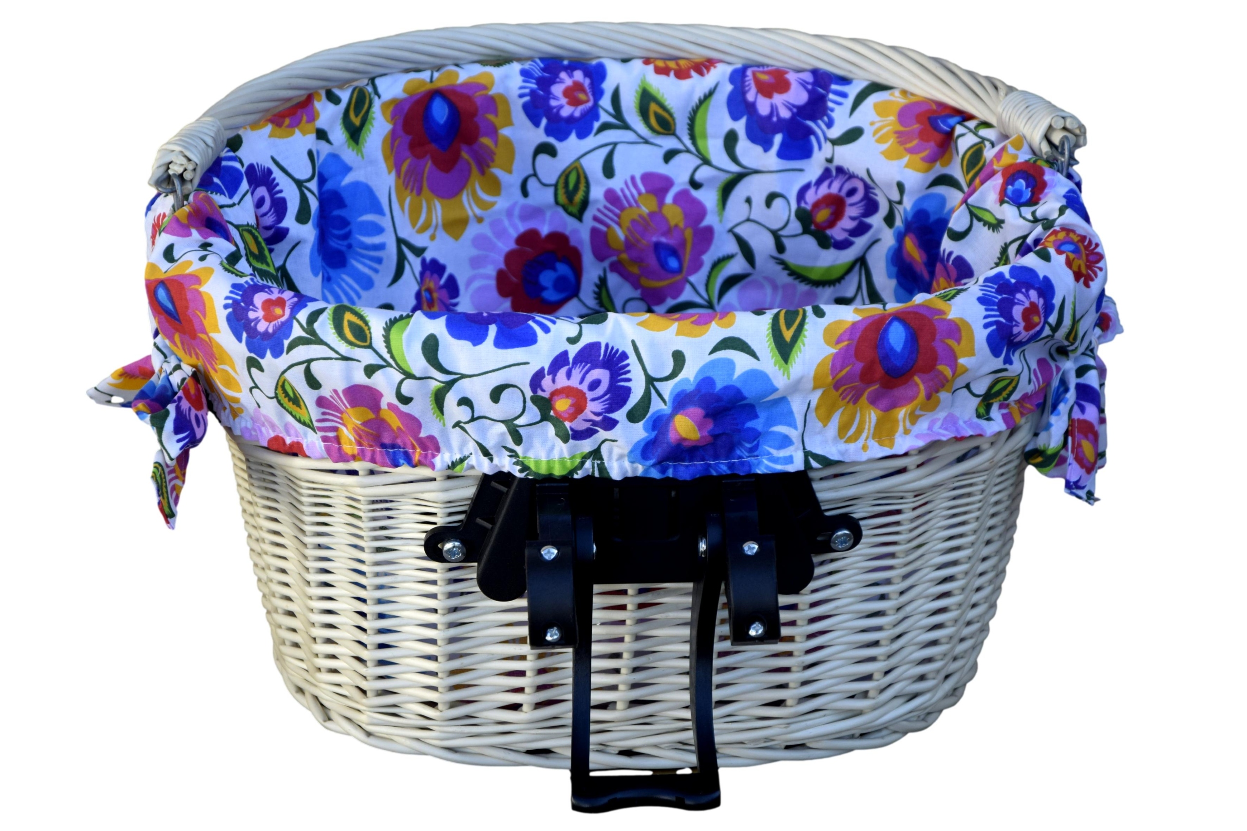 Kosz wiklinowy na Click na rower Koszyk rowerowy na Biały Pl