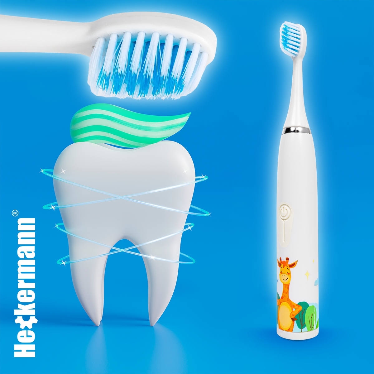 SZCZOTECZKA SONICZNA DO ZĘBÓW AUTOMATYCZNA ŻYRAFA DLA DZIECI 12 KOŃCÓWEK Wyrób medyczny nie