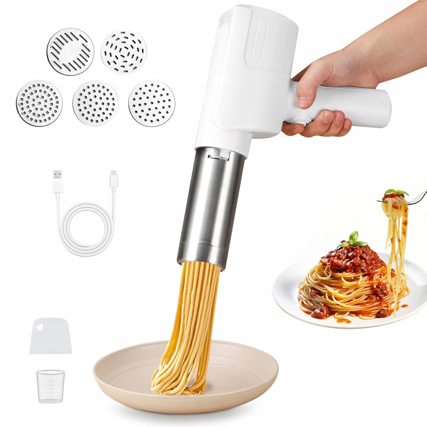 Automatický Lis Na Těstoviny, Strojek Na Těstoviny, 5 Vyměnitelných Forem