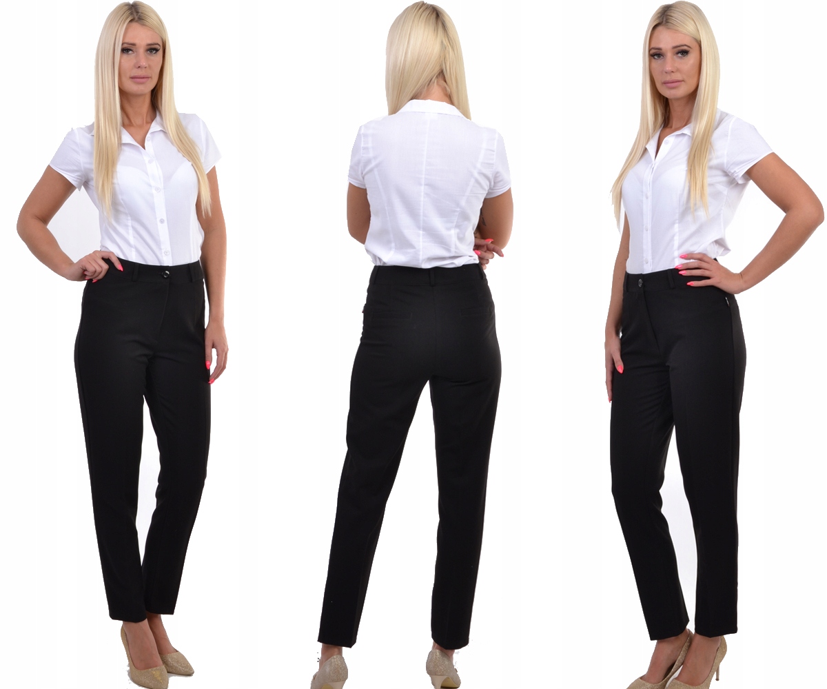 KLASYK WYSZCZUPLAJĄCE WYSOKIE SPODNIE CZARNE r.52 Rozmiar 52