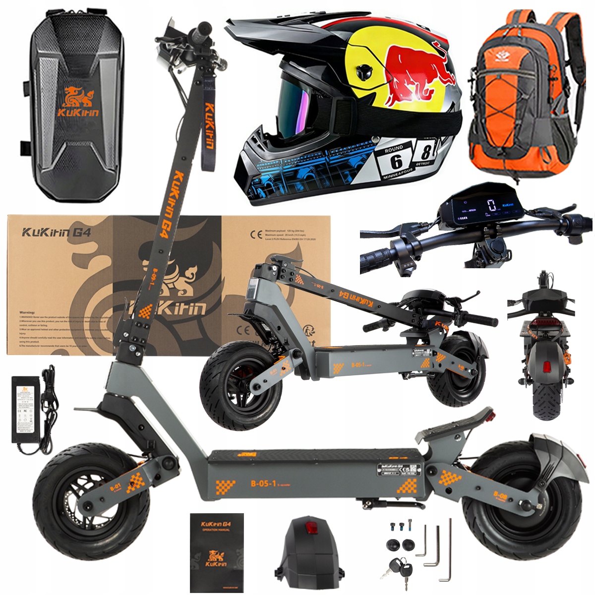 KuKirin G4 Skládací elektrická vozidla 2000W 70KM/H 60V 20Ah 75km Dárek