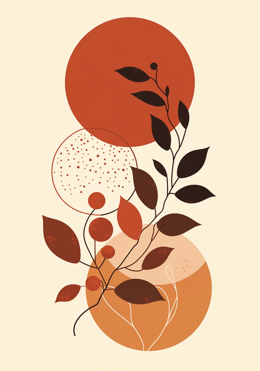 Plakáty do obývacího pokoje boho moderní 70x100 cm odstín