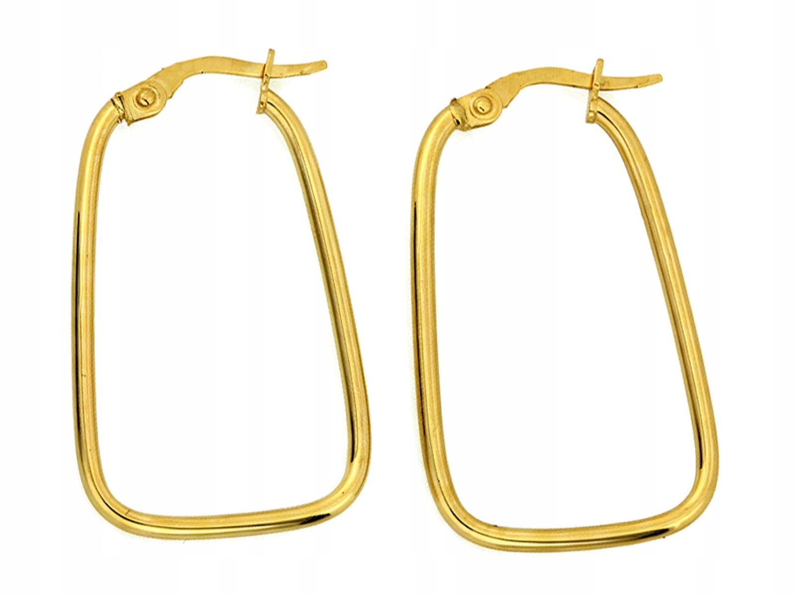 Náušnice Zlaté 585, anglické geometrické zapínání, módní jako dárek