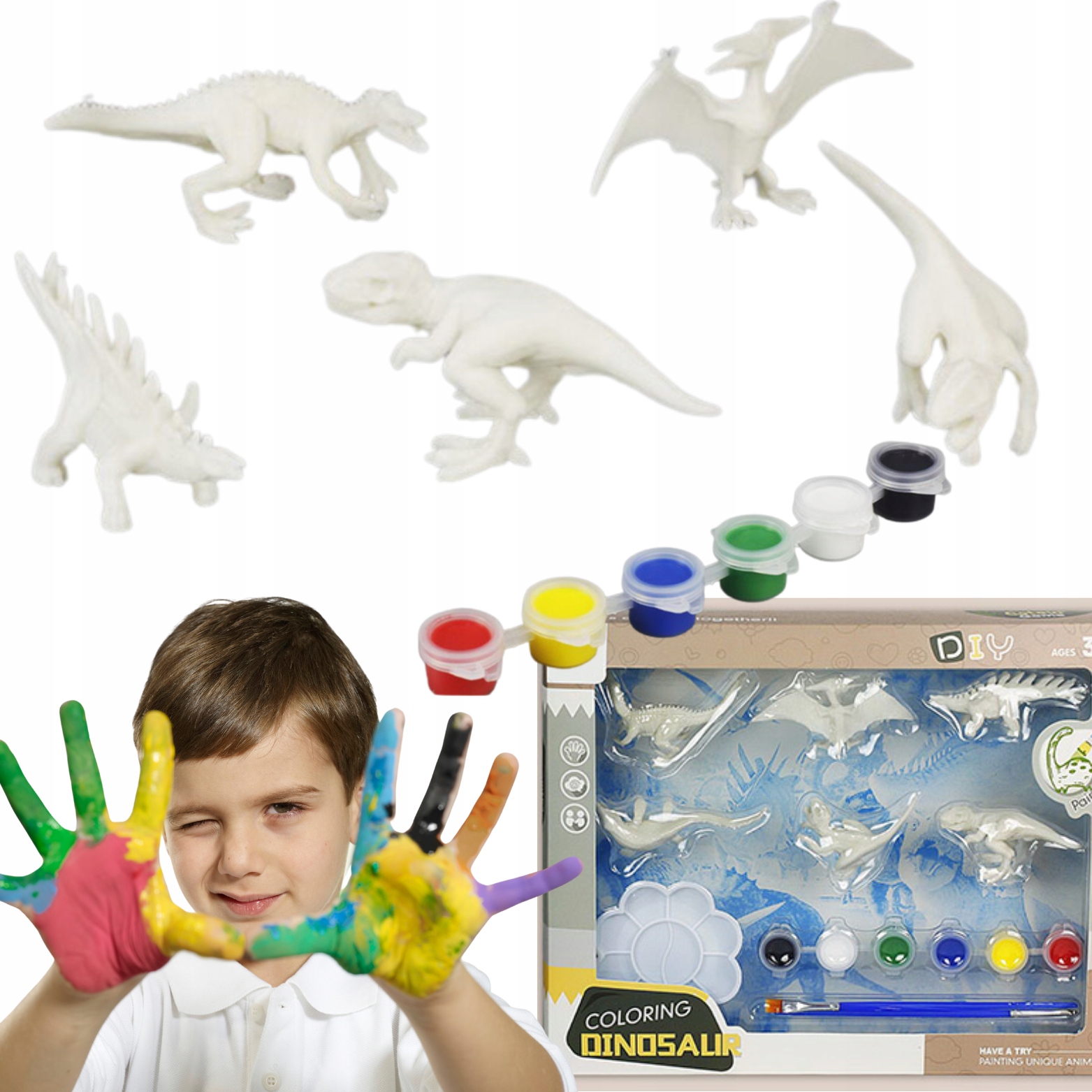 

Zestaw Dinozaury Do Malowania Farbki Artystyczny