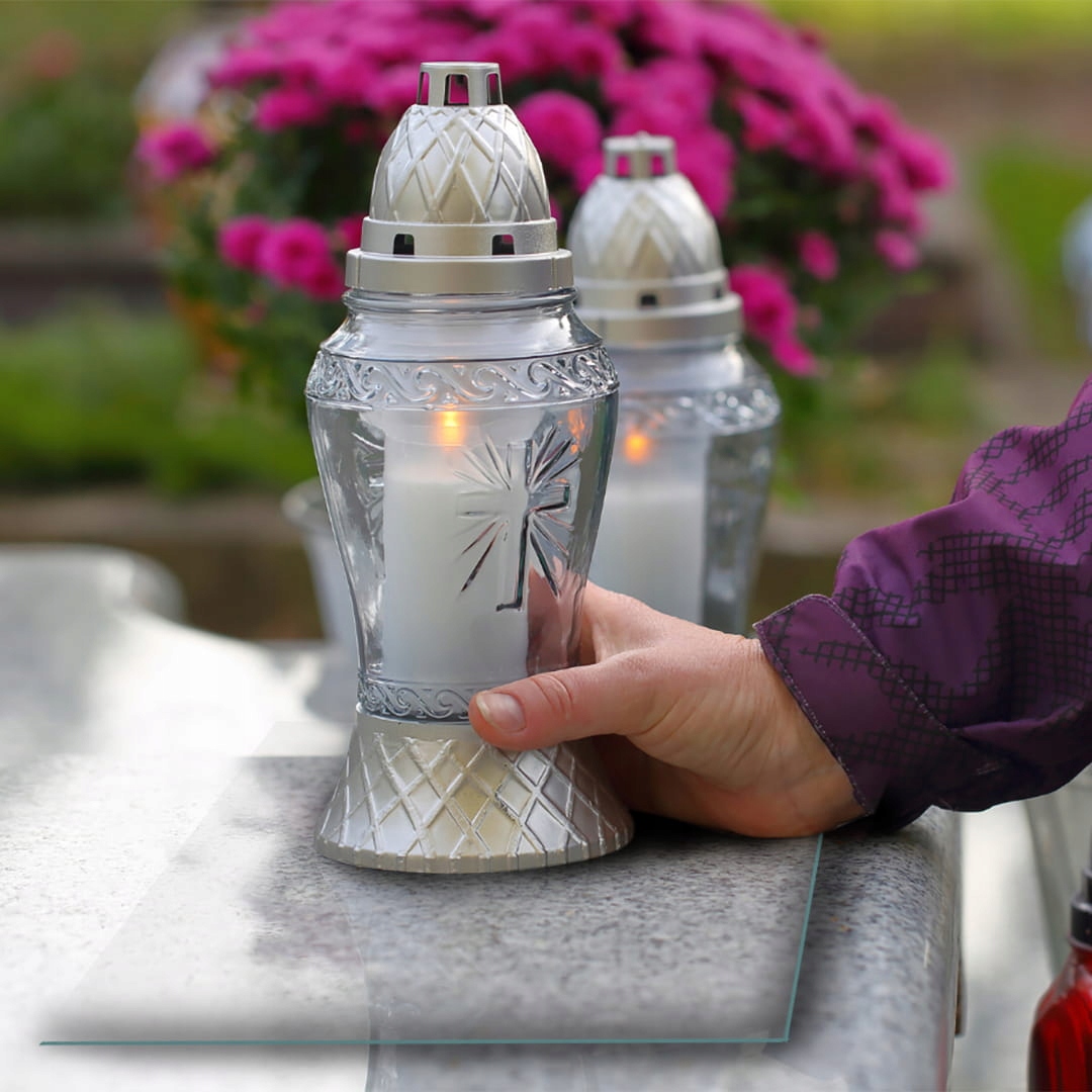 SZKLANA PODSTAWKA POD ZNICZE 70x30cm Szkło 485 M Szerokość produktu 30 cm