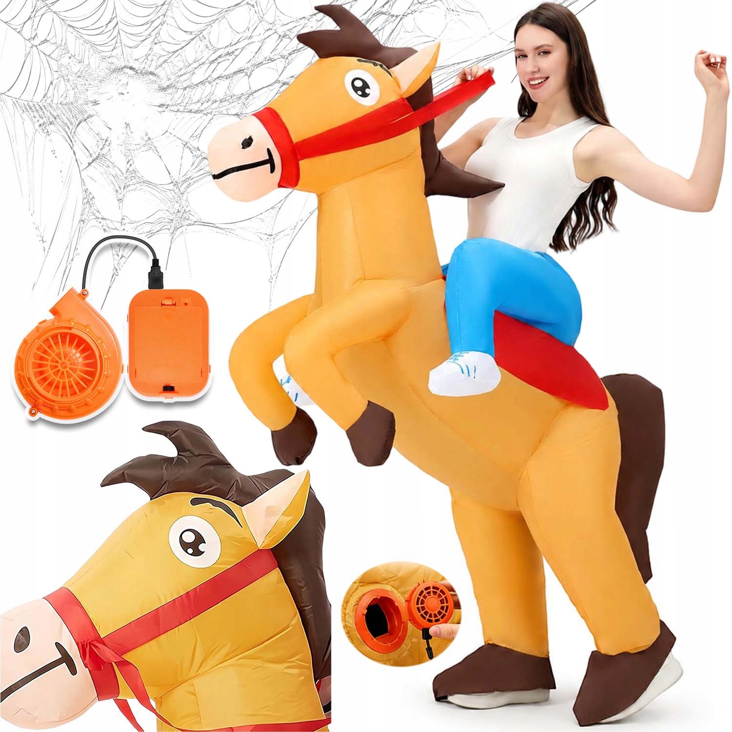 Nafukovací Kostým Jezdec Na Koni Kalhoty Převlek Halloween Party Dospělý