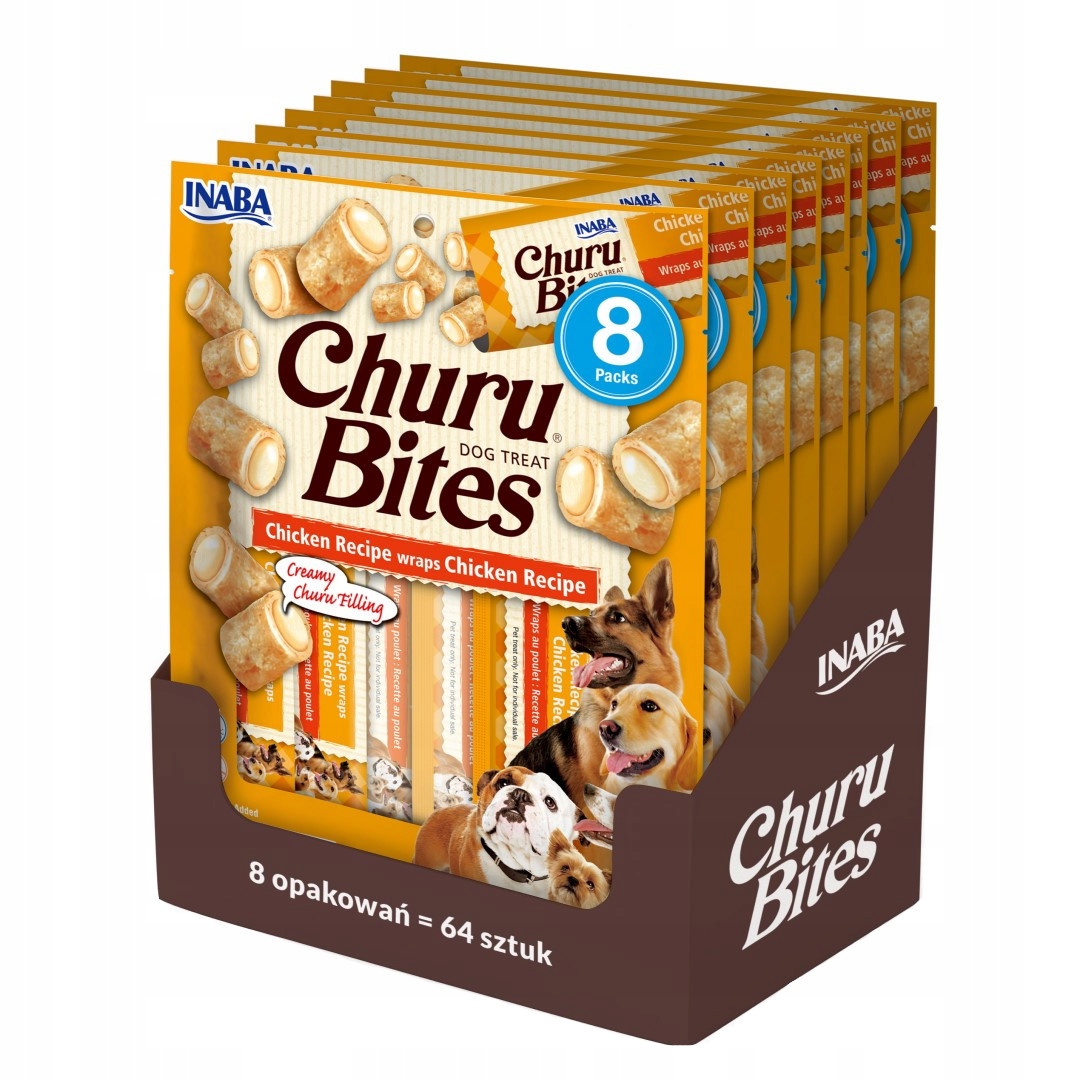 Levně Inaba Dog Churu Bites Chicken Wraps 8x96g Psí Pamlsek s kuřecím masem