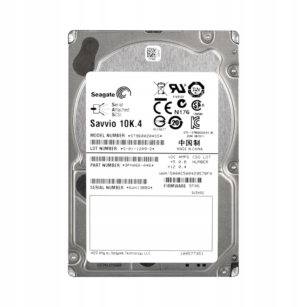 Seagate Savvio 10K.4 600GB 10K SAS-2 2.5" ST9600204SS