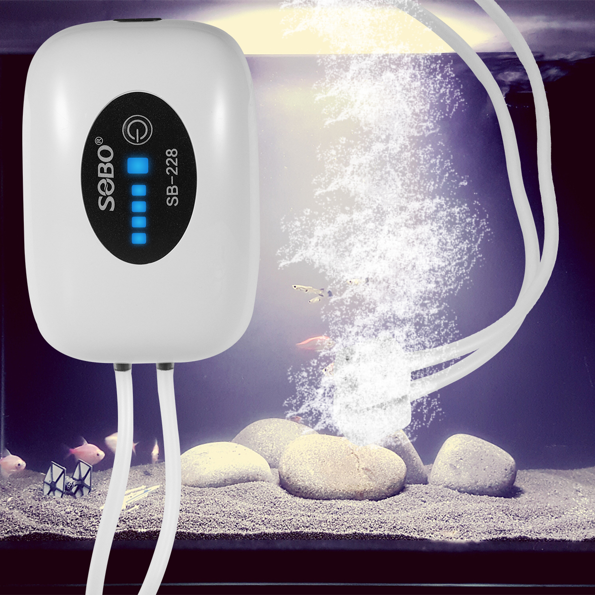 Levně Přenosný Usb Provzdušňovač Vzduchové Čerpadlo Akvarijní 4800MAH