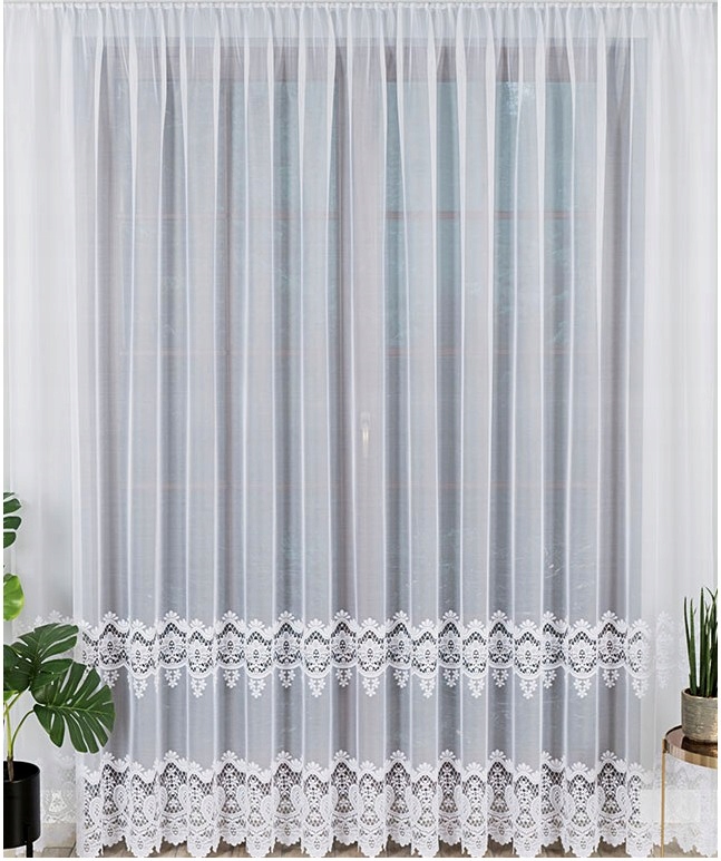 Daria záclona žakárový vzor, 018982, 500 x 250 cm, rovná (hotová) s lemováním