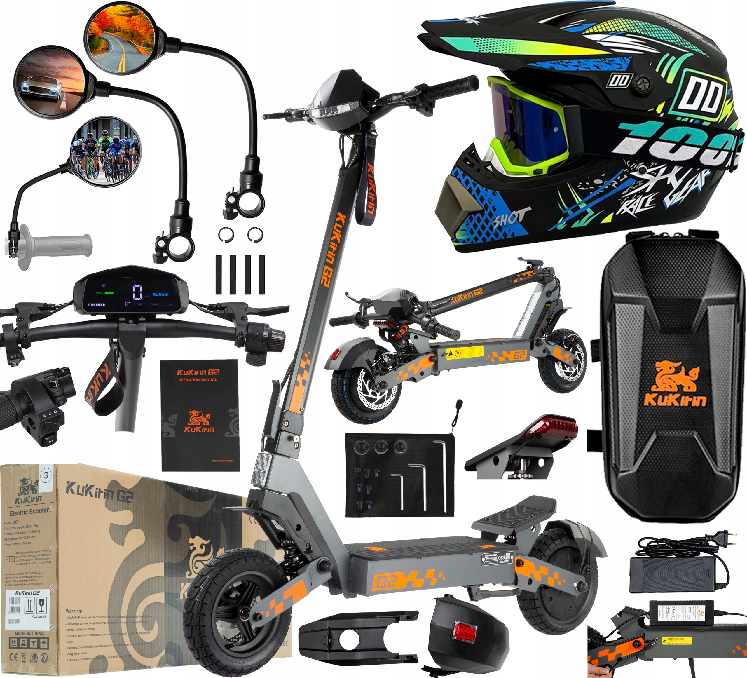 2026 KuKirin G2 elektrická vozidla 800W 45KM/H 48V 15Ah 55KM 10" +Dárek