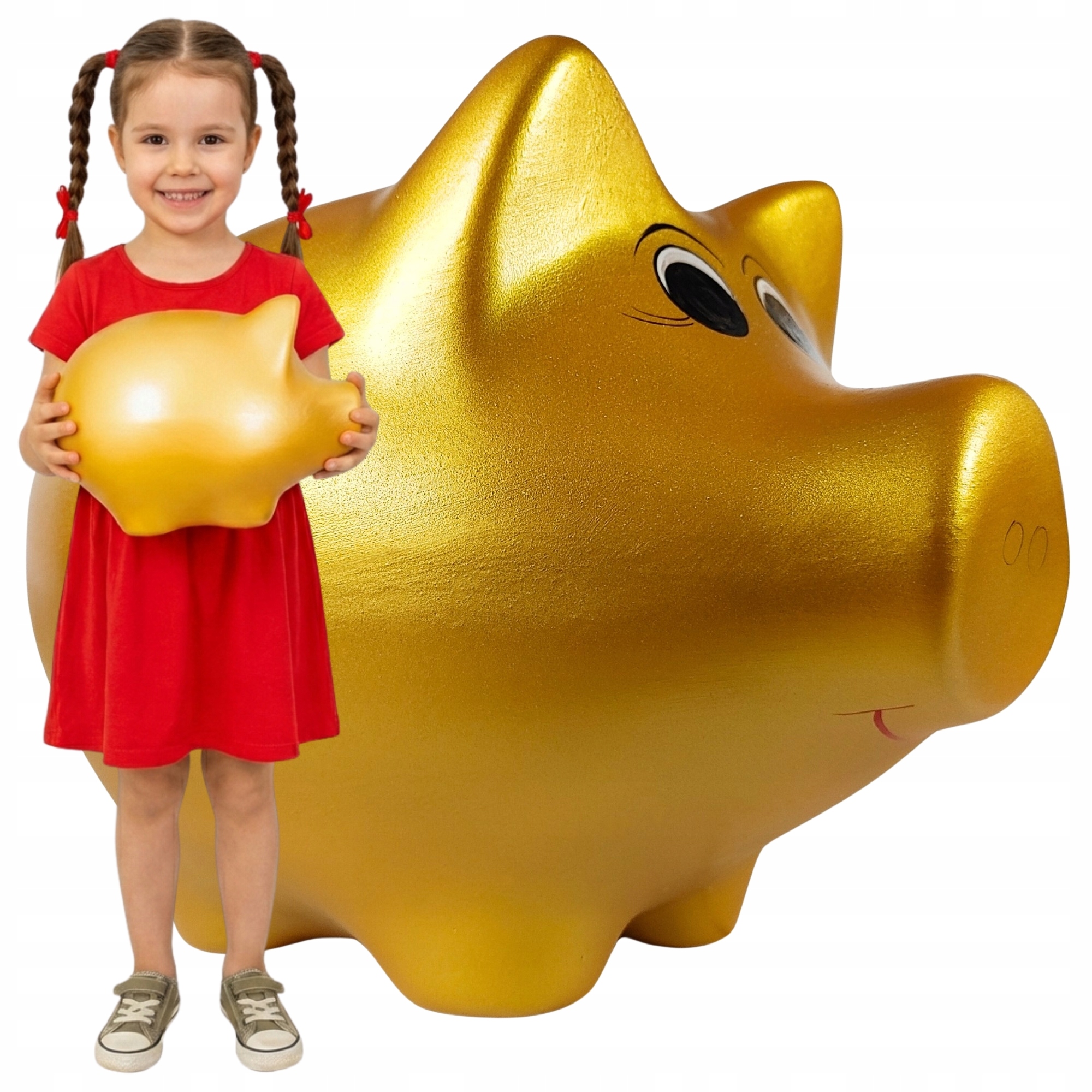 Zlatá pokladnička Velká XL dárek na Svatba Svatební Hostina k rozbití Keramická