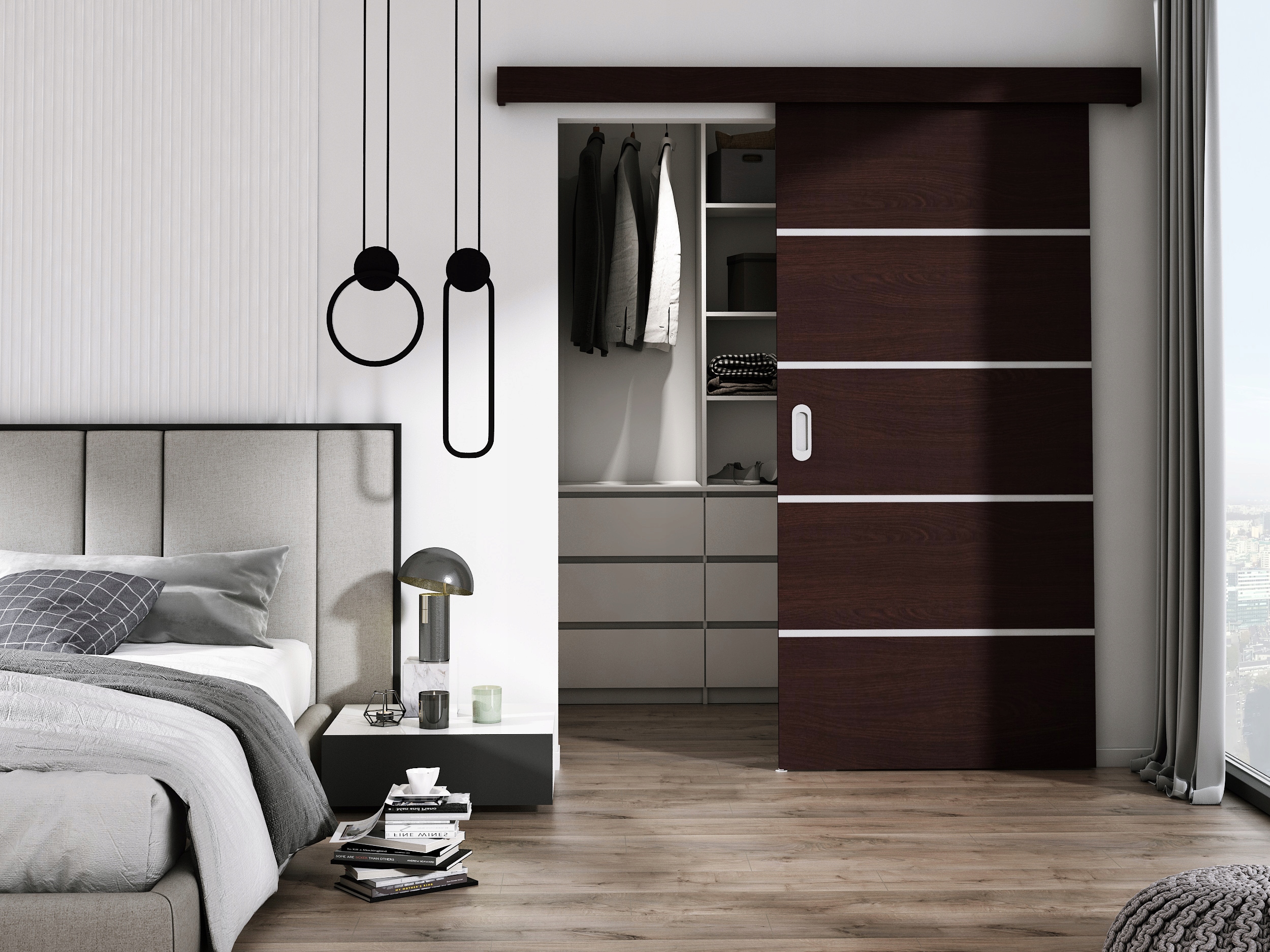 DRZWI PRZESUWNE ALU LINE 90 SYSTEM PRZESUWNY ZESTAW Kod producenta BLACK LINE 90