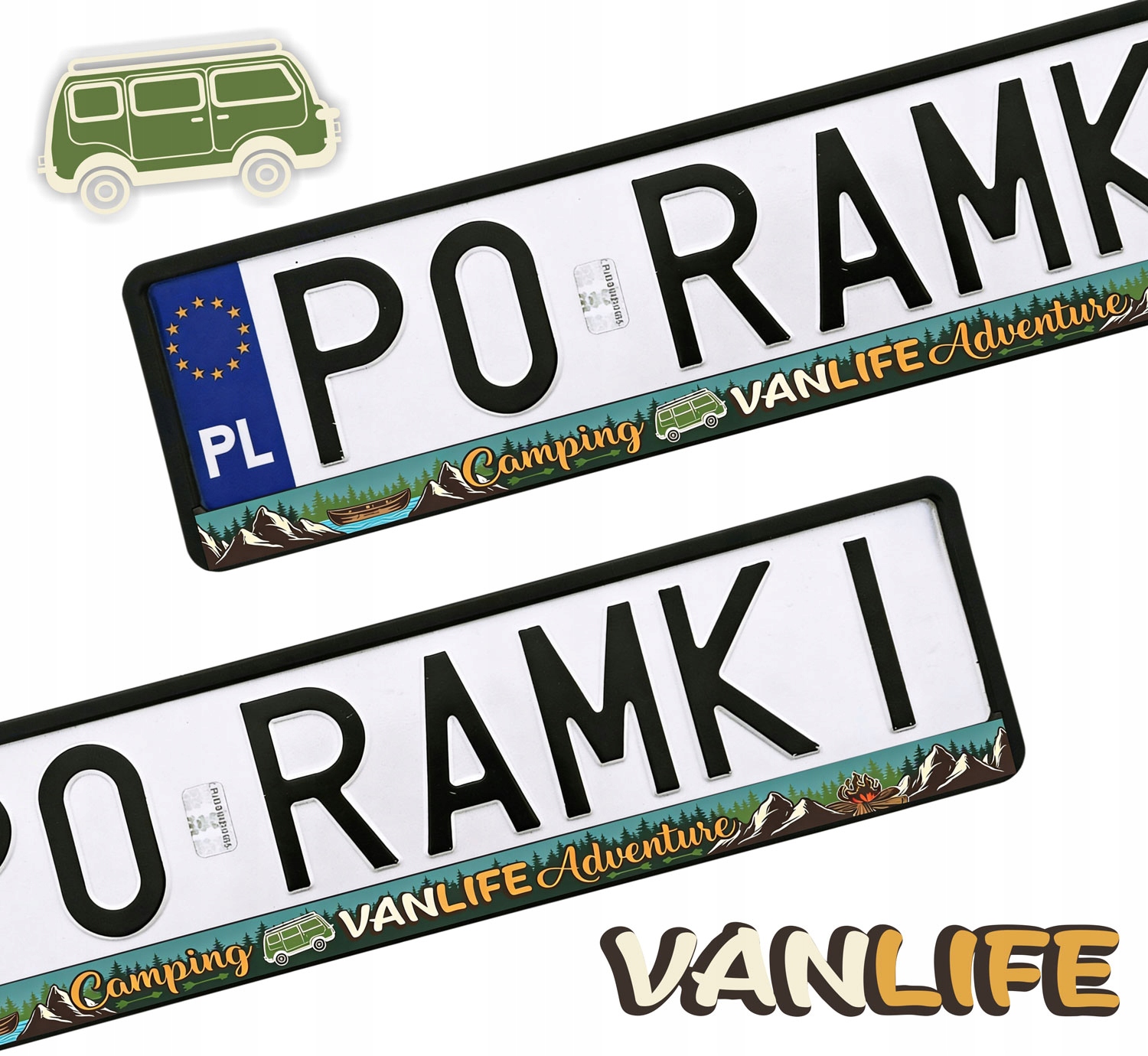 Vanlife Camper Lifestyle Westfalia Van Kamper ramka do tablicy 1 sztuka