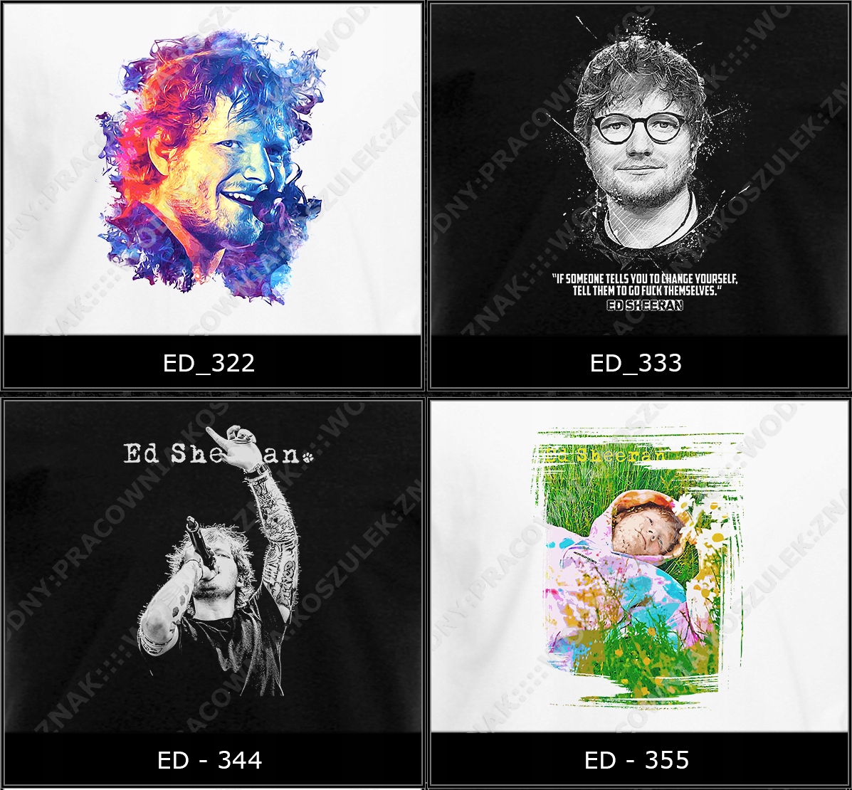 koszulka koncert ed sheeran sheran prezent super WZORY!! Rozmiar inny