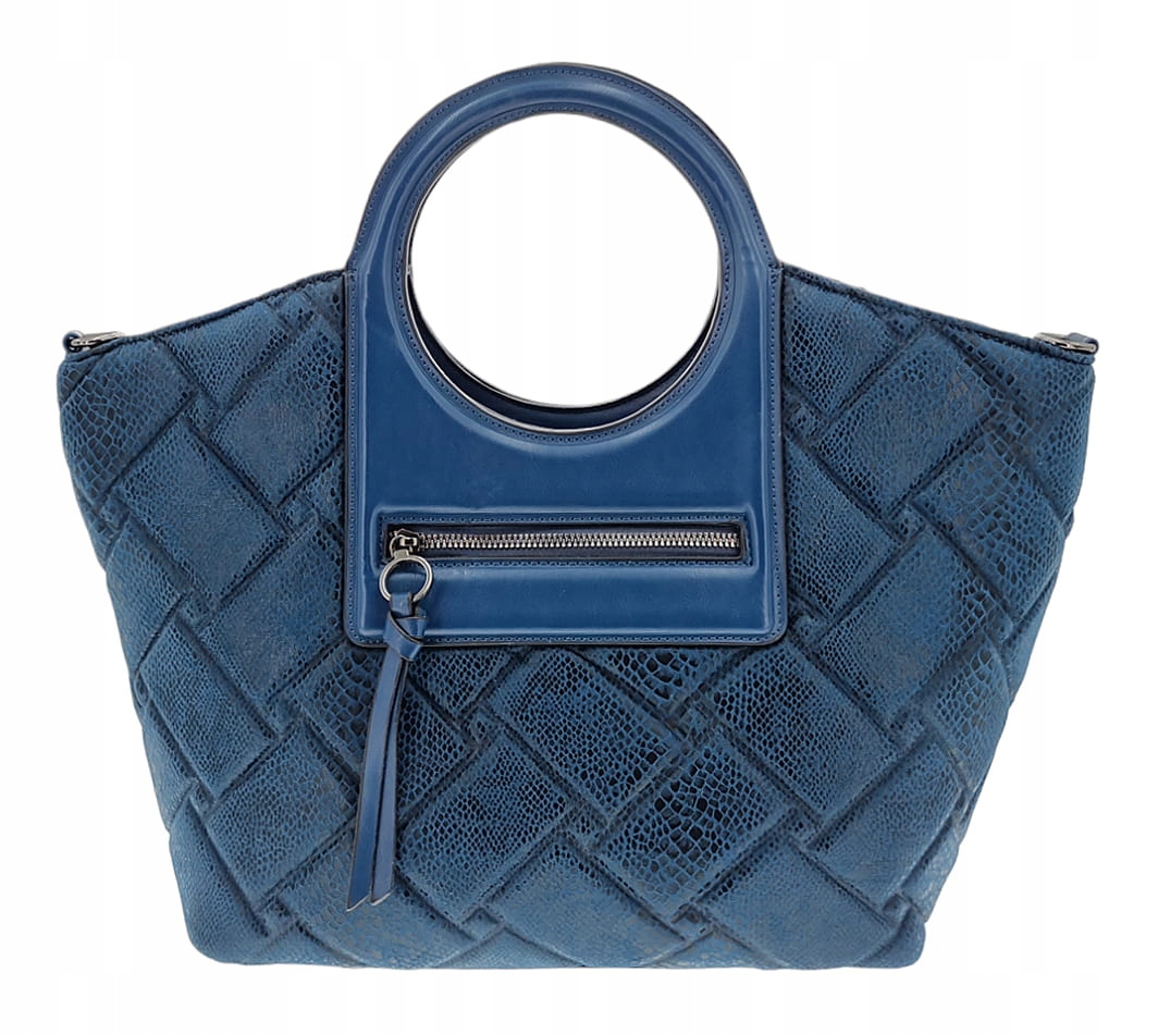 Tmavě modrá prošívaná dámská shopper kabelka Maria C.