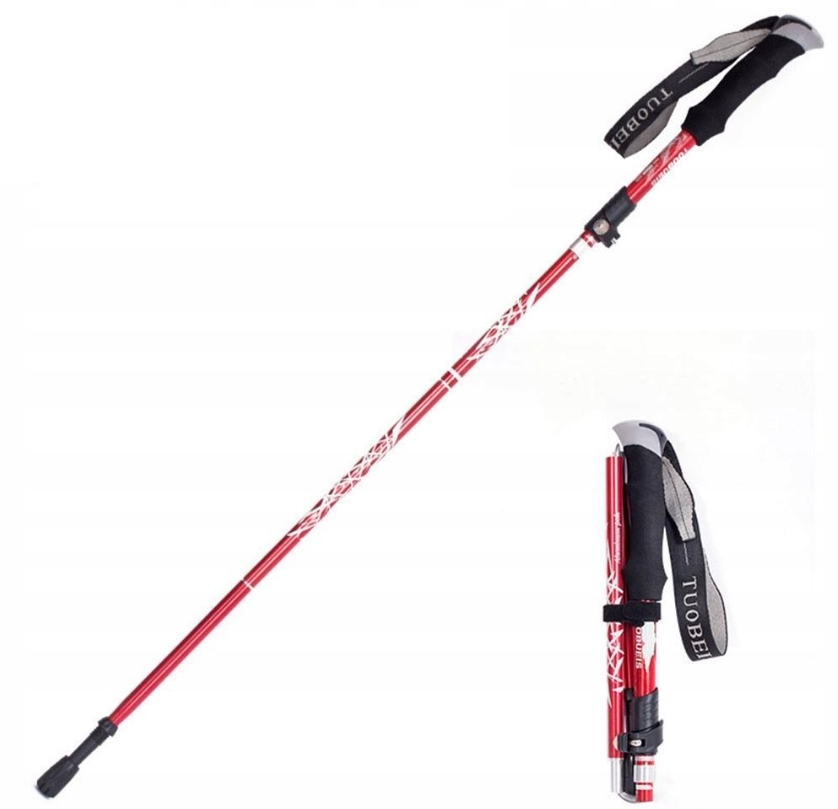 Tuobeis Kij Teleskopowy ultralekkie składany aluminiowy KIJEK TREKKINGOWY