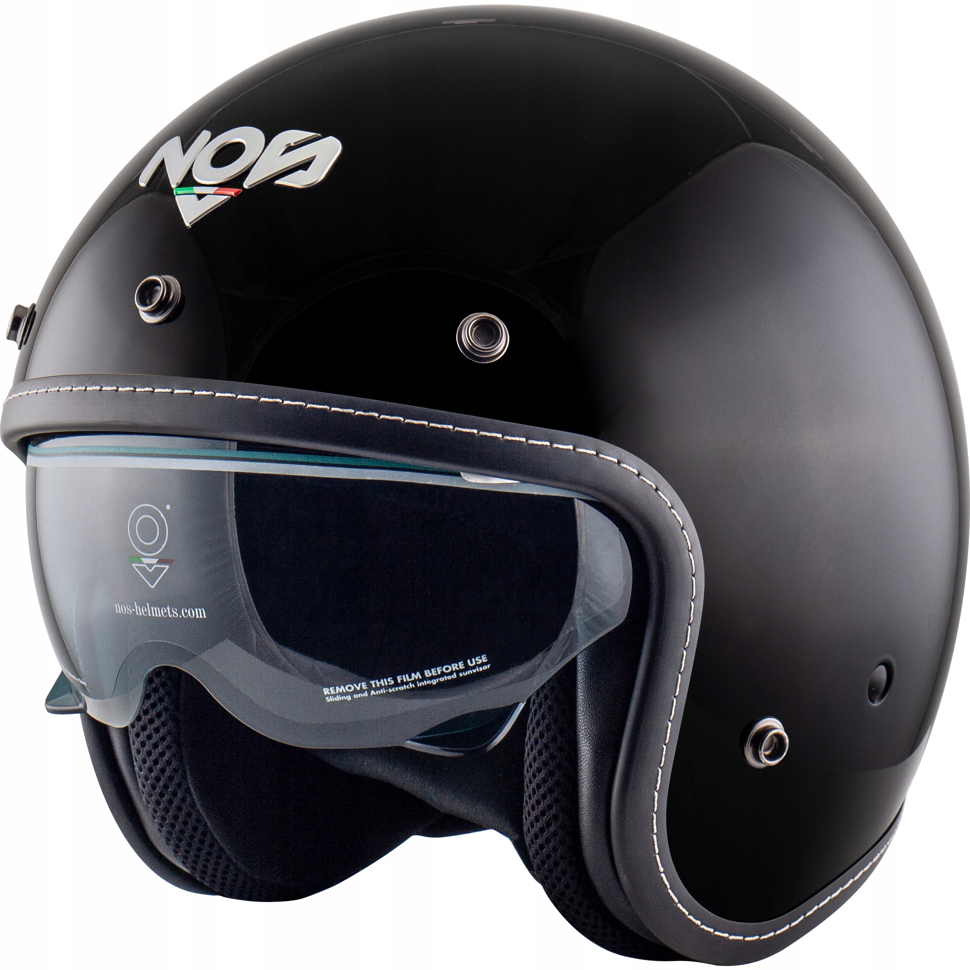 Kask Motocyklowy Otwarty z Blendą NOS NS-1 Black M
