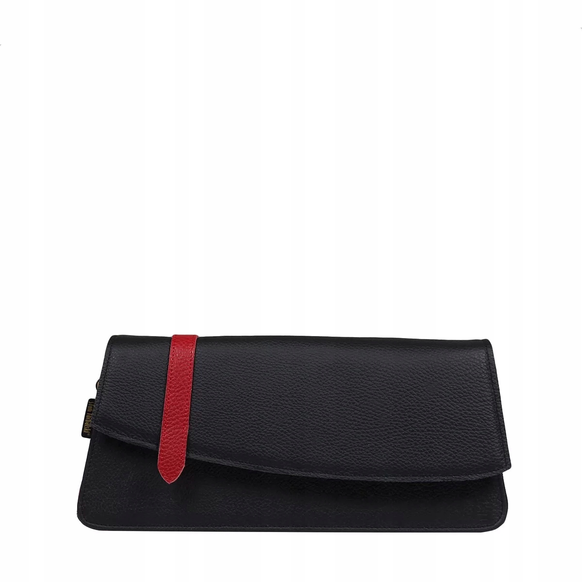 Kožená kabelka černá psaníčko malá do ruky Słoń Torbalski