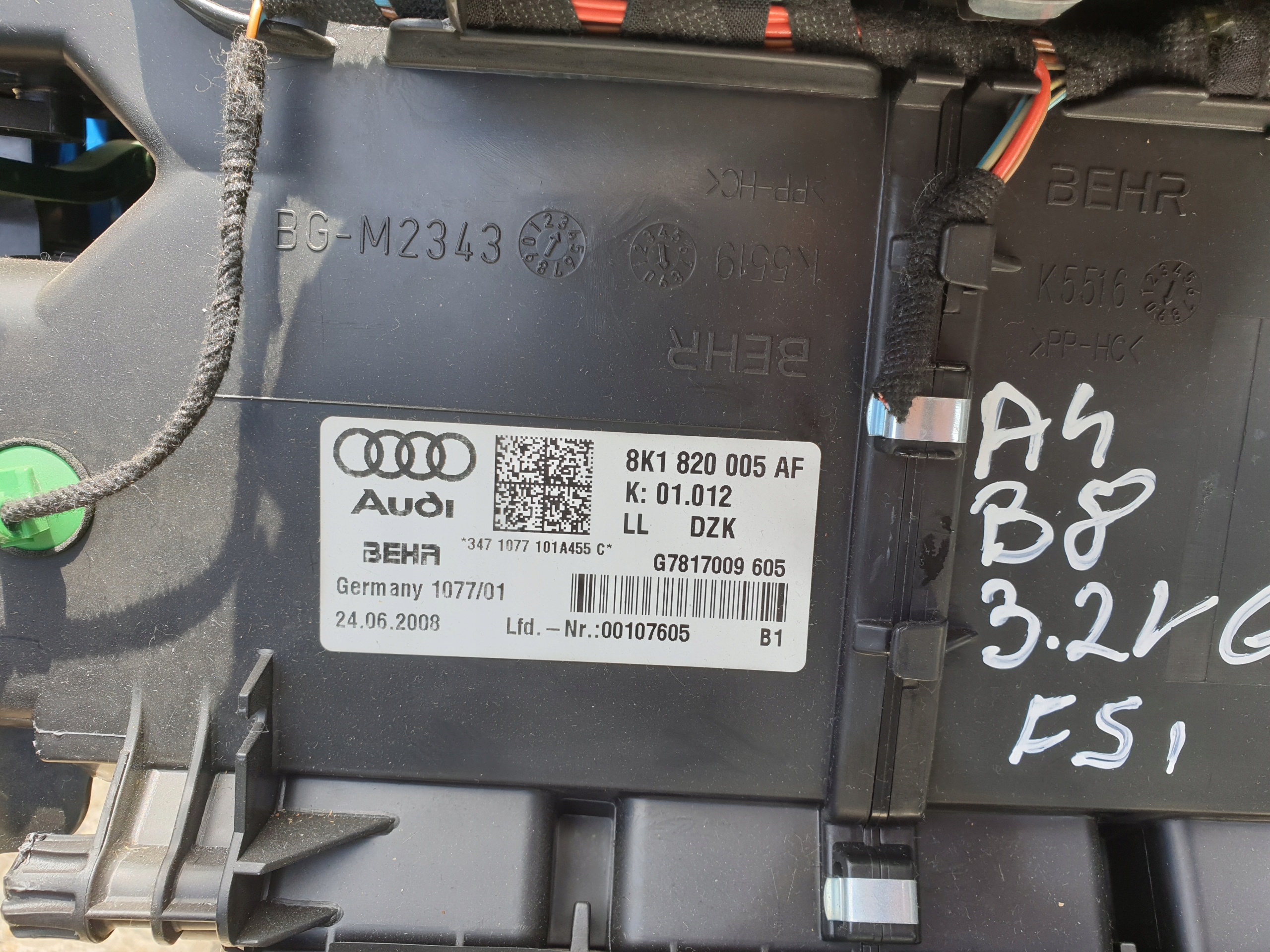 ohřívač KLIMY AUDI A4 B8 8k0920930AF