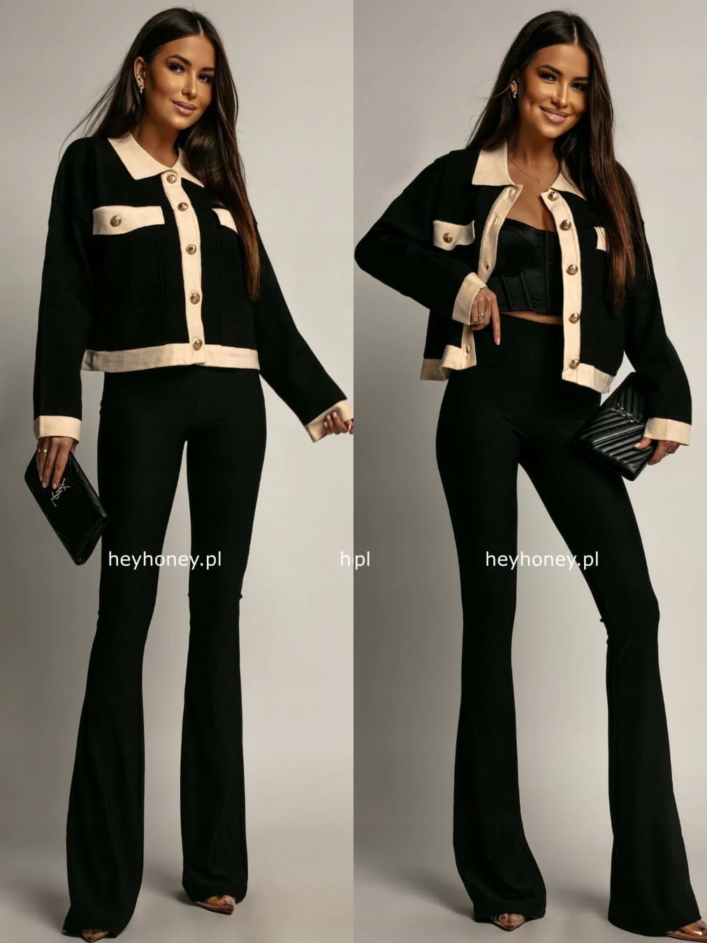 Viskózový kardigan s knoflíky Černý Diana S/m