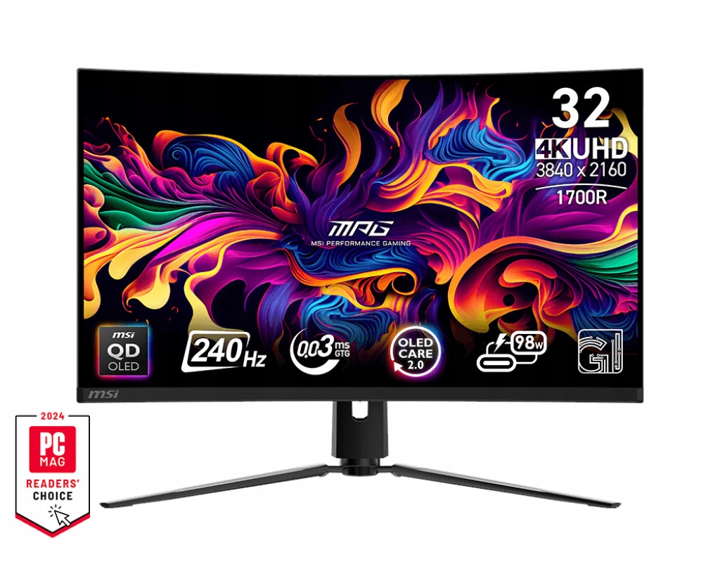 Msi MPG/321CURX/31,5"/QD-OLED/4K UHD/240Hz/0,3ms/Čierna/3R