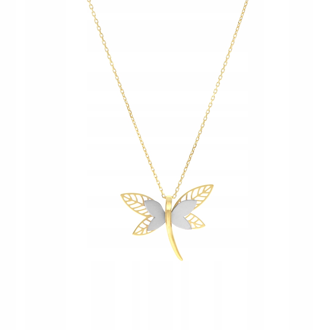 Náhrdelník vážka stříbrný s titanovým stříbro, pozlacený