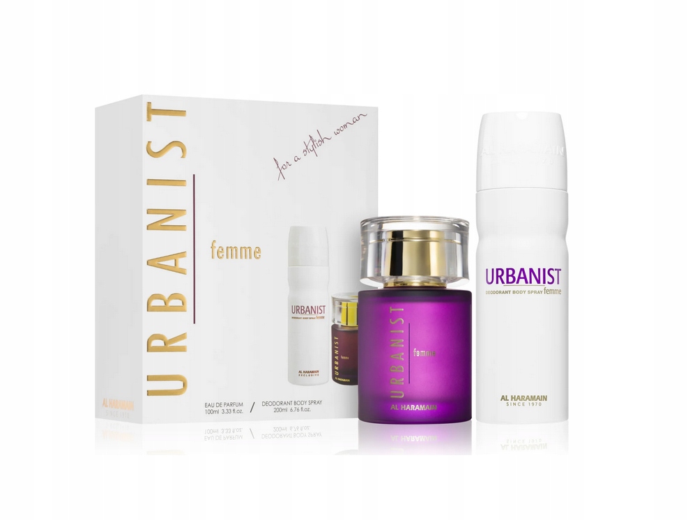 Zestaw upomonkowy Al Haramain Urbanist Femme woda perfumowana+dezodor