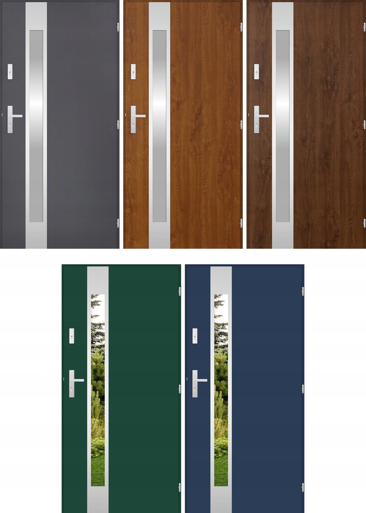 POLSKIE DRZWI ZEWNĘTRZNE INOX SBET 72MM 90 Typ z przeszkleniem