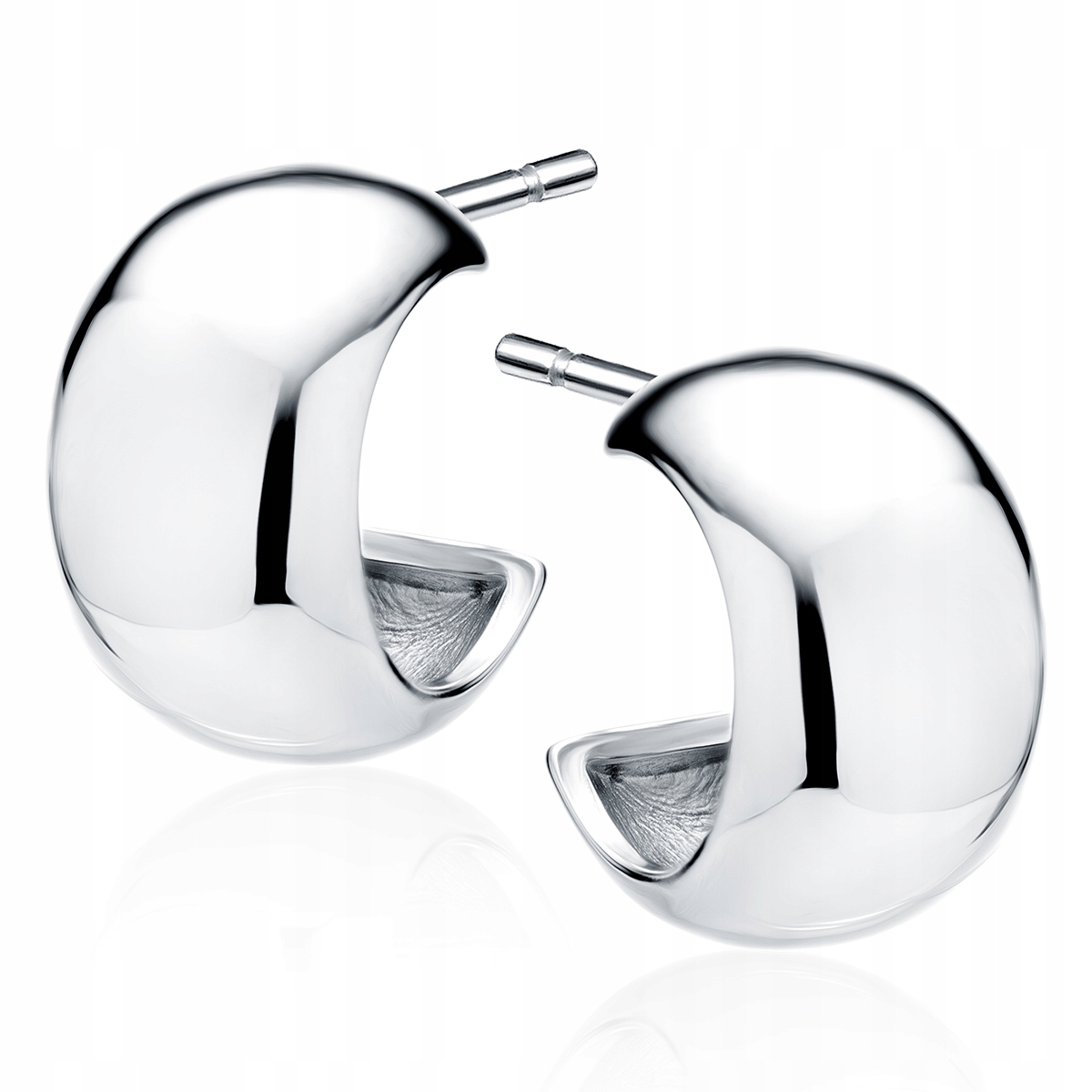 Stříbrné náušnice půl kolečka hladké stříbro 925